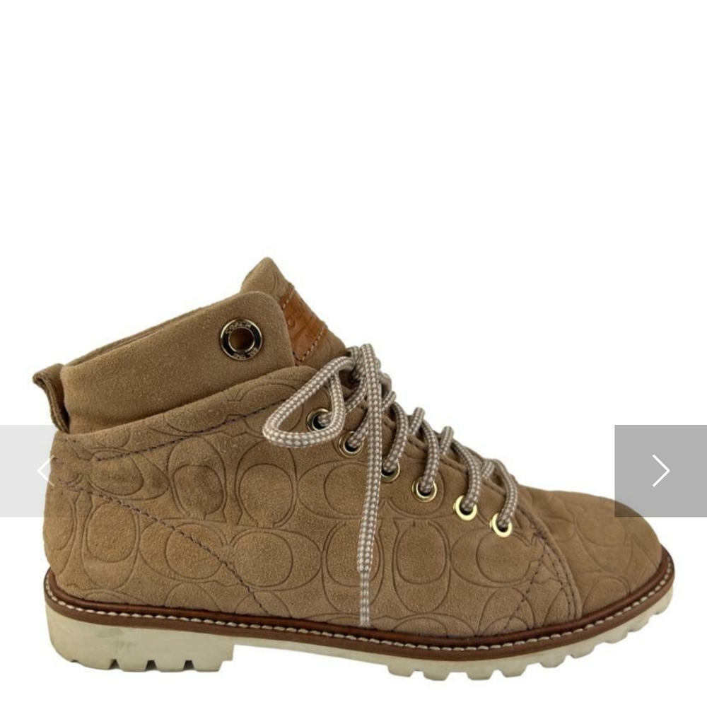 Coach Brown Lace Up Ankle Boots